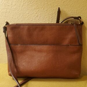 Fossil Brown Leather Fiona Crossbody Bag